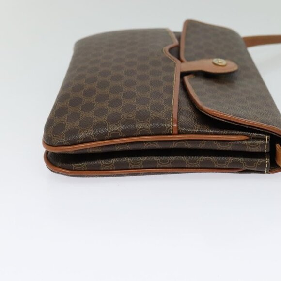 CELINE Macadam Canvas Shoulder Bag PVC Brown Gold Auth - Picture 5 of 16